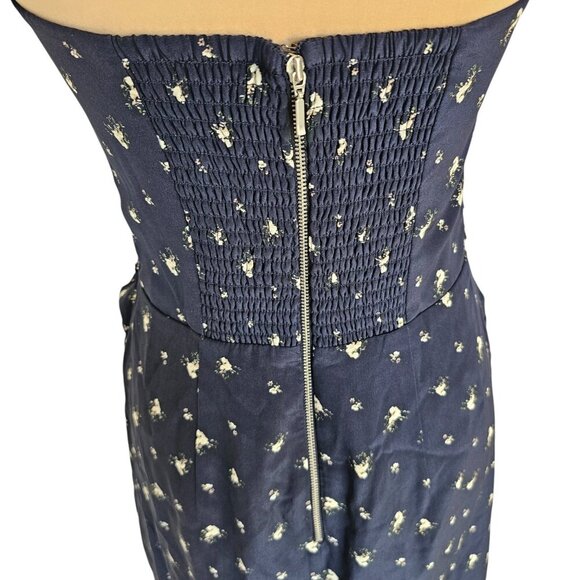 Club Monaco Harper Navy Blue with White Ditsy Flower Sleeveless Dress Sz 6 - Picture 6 of 9